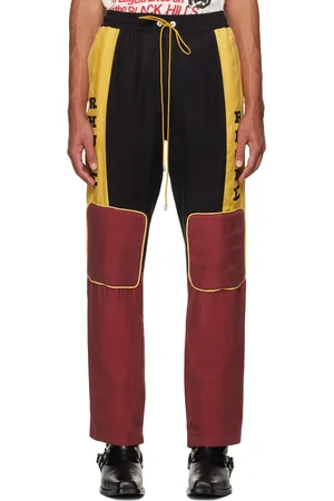 Rhude Yellow & Burgundy Paneled Trousers