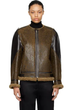 Givenchy Brown Cracked Leather Jacket