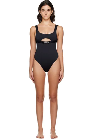 OFF-WHITE Black Bonded One-Piece Swimsuit