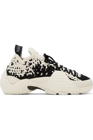 Lanvin White & Black Flash Knit Sneakers