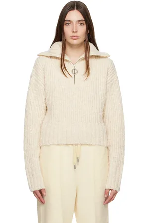 Ami Beige Zip-Up Sweater