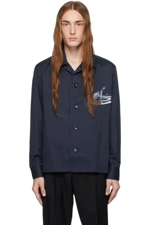 BRIONI Navy Printed Shirt