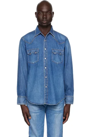 The Letters Blue Classic Western Denim Shirt