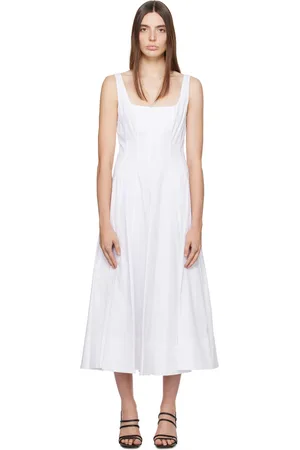 Staud White Wells Midi Dress