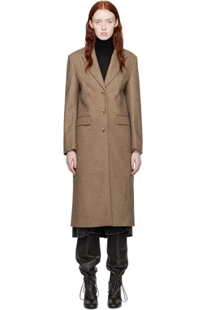 REMAIN Birger Christensen Tan Semi Fitted Coat