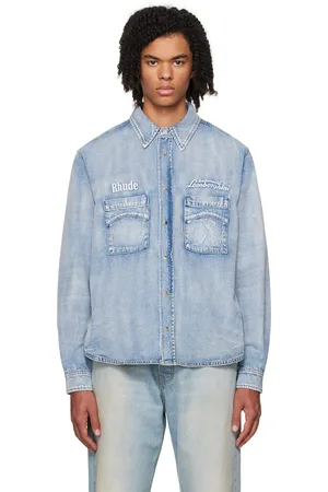 Rhude Blue Automobili Lamborghini Edition Denim Shirt