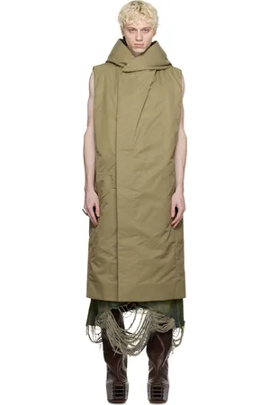Rick Owens Khaki Hooded Vest