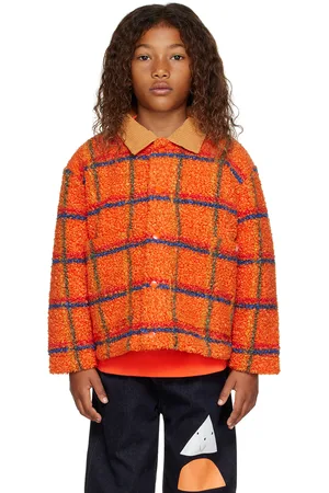 Tiny Cottons Kids Orange Check Jacket