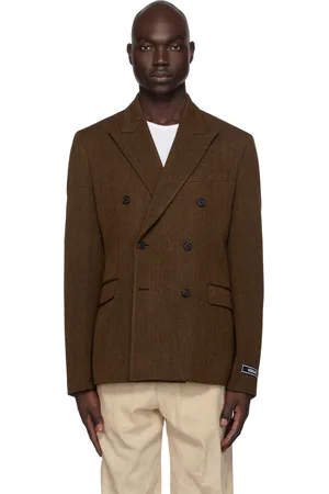 VERSACE Brown Double-Breasted Blazer