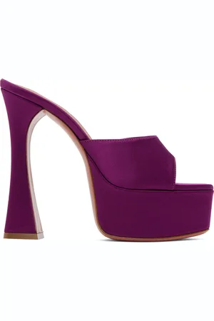 Amina Muaddi Purple Dalida 140 Heeled Sandals