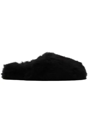 YVES SALOMON Black Toscana Slippers