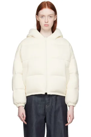 YVES SALOMON Off-White Hooded Down Jacket