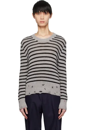 LARDINI Gray Striped Sweater