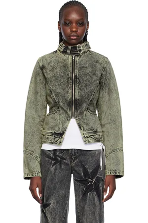 Masha Popova Gray Racing Denim Jacket