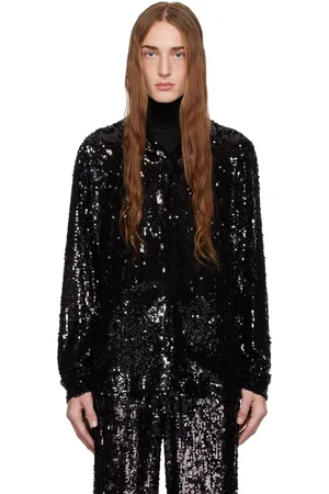DRIES VAN NOTEN Black Sequin Shirt