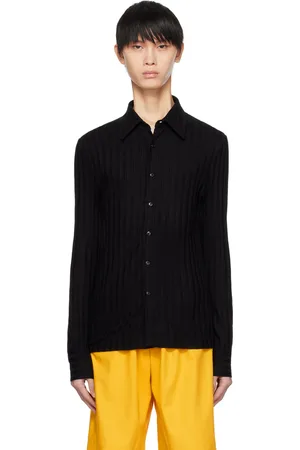 Carlota Barrera Black Spread Collar Shirt