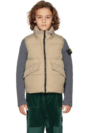 Stone Island Kids Taupe Crinkle Reps R-Ny Down Vest