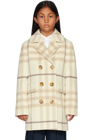 Burberry Kids Beige Check Coat