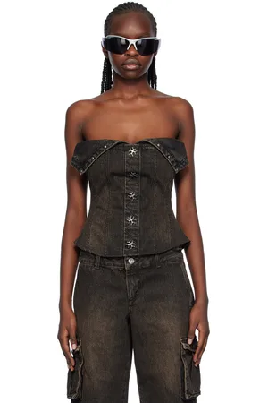 Miaou Gray Scarlett Denim Camisole