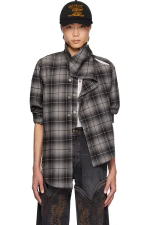 Y / PROJECT Gray & Black Snap Off Shirt