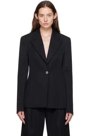 The Attico Black Peaked Lapel Blazer