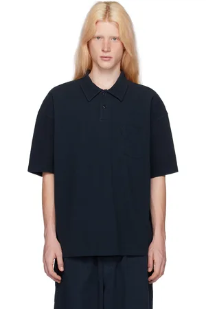YMC Navy Two-Button Polo