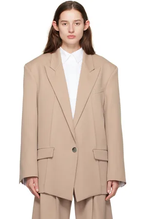 The Attico Beige Glen Blazer