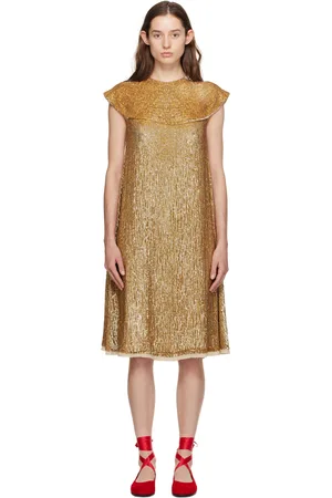 BODE Gold Bellvue Midi Dress
