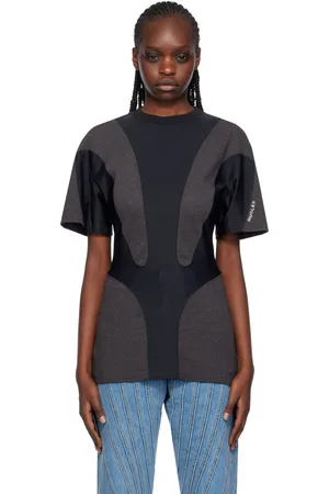 MUGLER Gray & Black Paneled T-Shirt