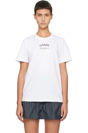 Ganni White Crewneck T-Shirt