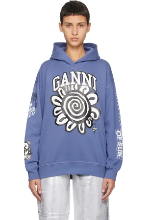 Ganni Blue Isoli Mega Flower Hoodie