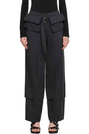 Low Classic Black Belted Trousers