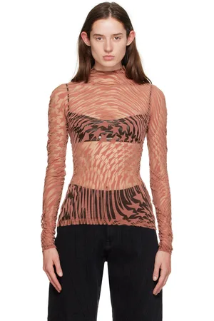MUGLER Pink Star Long Sleeve T-Shirt