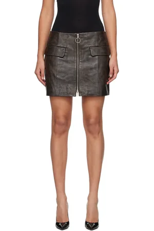 Stand Studio Brown Elvira Leather Miniskirt