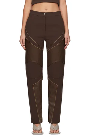 Paris Georgia Brown Motorbike Faux-Leather Trousers