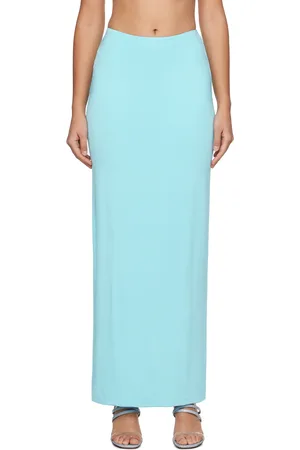 Paris Georgia Blue Straight Line Maxi Skirt