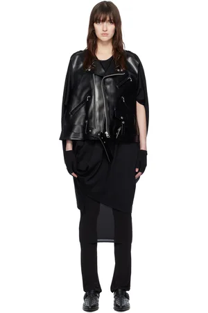 JUNYA WATANABE Black Layered Faux-Leather Vest