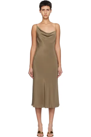 Silk Laundry Khaki Carrie Midi Dress