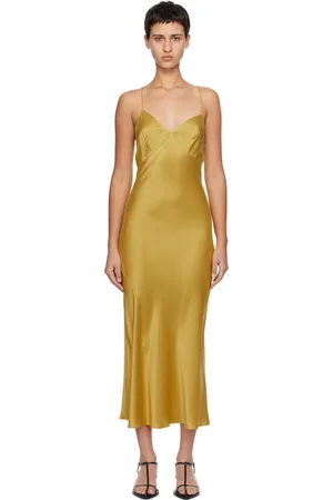 Silk Laundry Yellow Deco Rouleau Maxi Dress