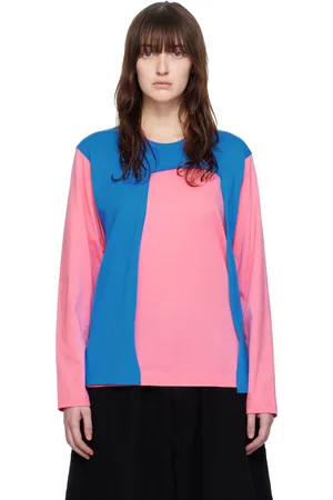 Comme des Garçons Pink & Blue Layered Long Sleeve T-Shirt