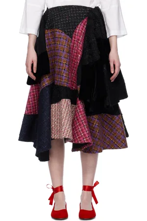 Comme des Garçons Multicolor Patchwork Midi Skirt