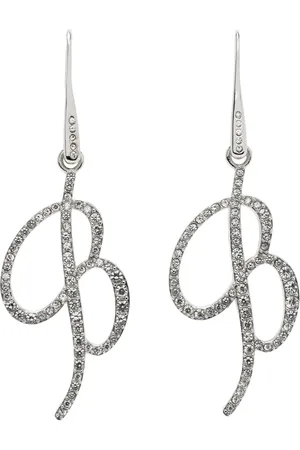 BLUMARINE Silver Pendant Logo Earrings