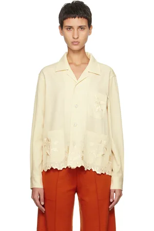BODE Off-White Scalloped Acorn Shirt