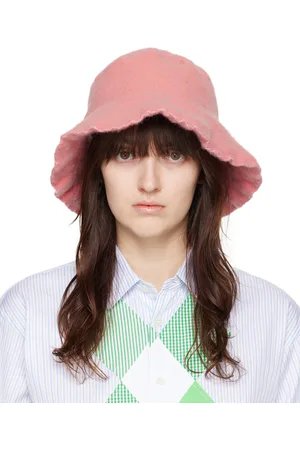 Comme des Garçons Pink Wool Nylon Tweed Bucket Hat