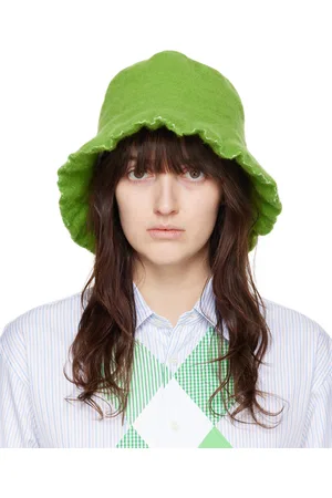 Comme des Garçons Green Wool Nylon Tweed Bucket Hat