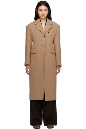 Recto Beige Single-Breasted Coat