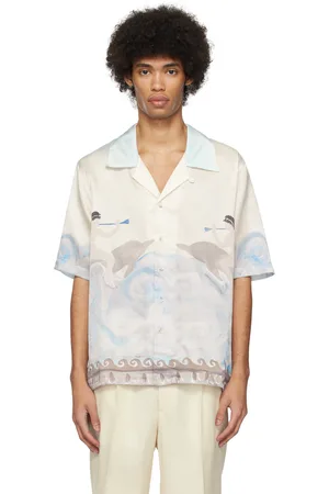 COMMAS Blue & Beige Boxy Shirt
