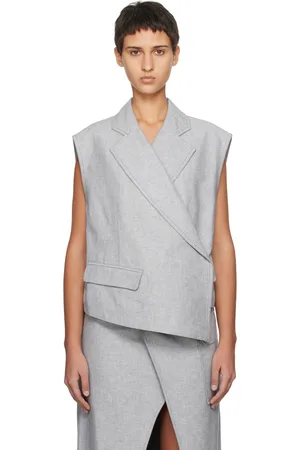 REMAIN Birger Christensen Gray Asymmetric Boxy Vest