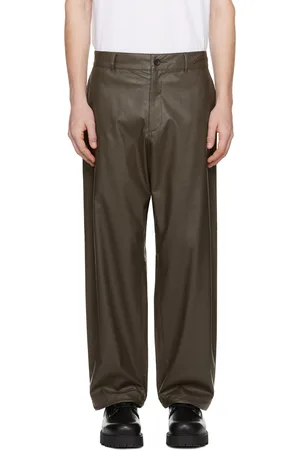 N. HOOLYWOOD Wide Faux-Leather Trousers