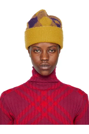 Burberry Yellow & Purple Argyle Beanie